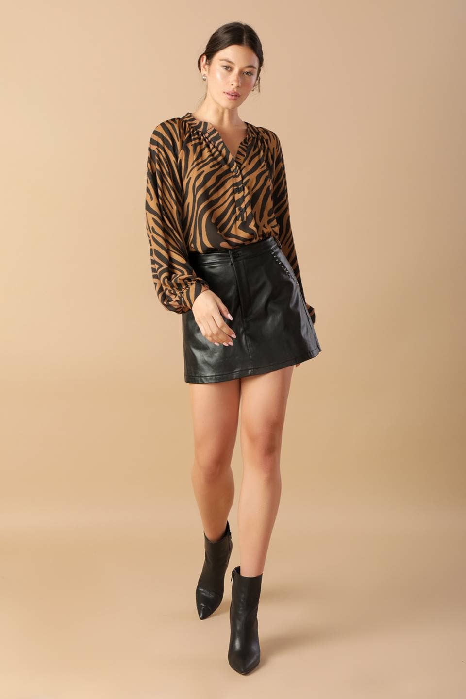 Zebra Printed Woven Top