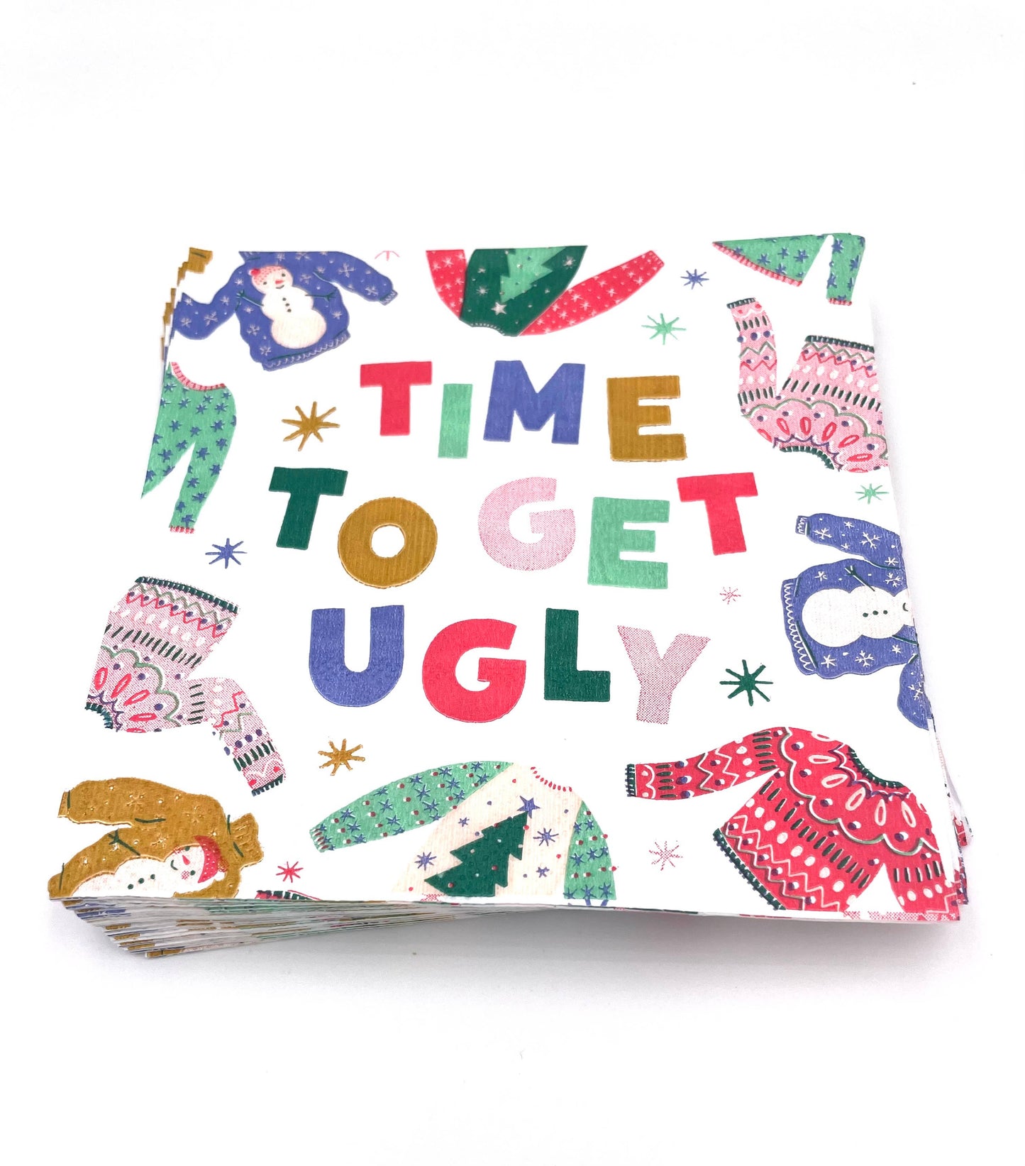 Time To Get Ugly Holiday Cocktail Napkins