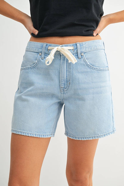 Lightweight Tie Waist Longer Short