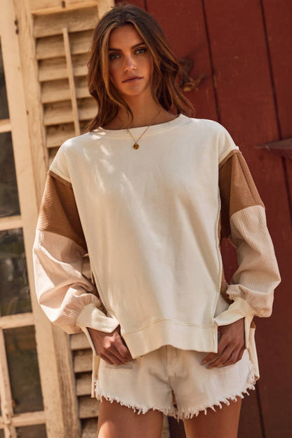 Color Block Oversized Pullover