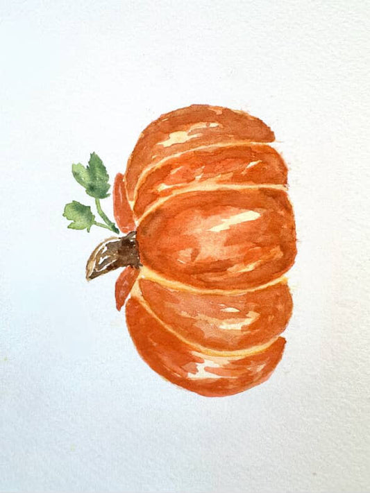 Matted Art Print - Leafy Pumpkin
