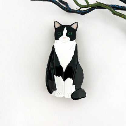 Black Cat Acetate Claw Clip