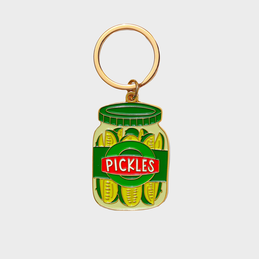 Pickle Jar Enamel Keychain Bag Charm