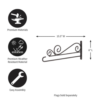 Swirl Wall-Mount Garden Flag Hanger