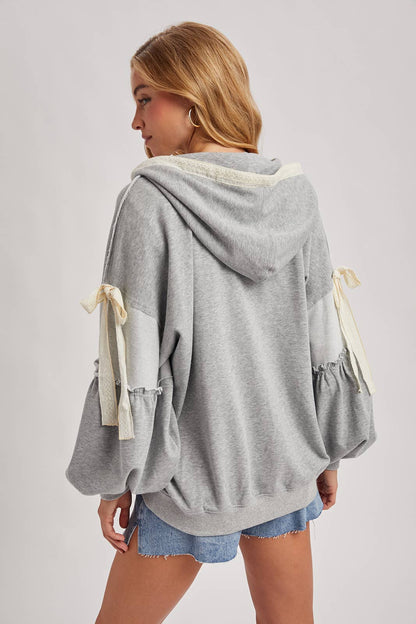 Lace Trimmed Zip Up
