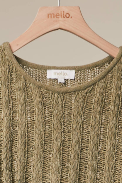 Relaxed Fit Rib Knit Pocket Sweater