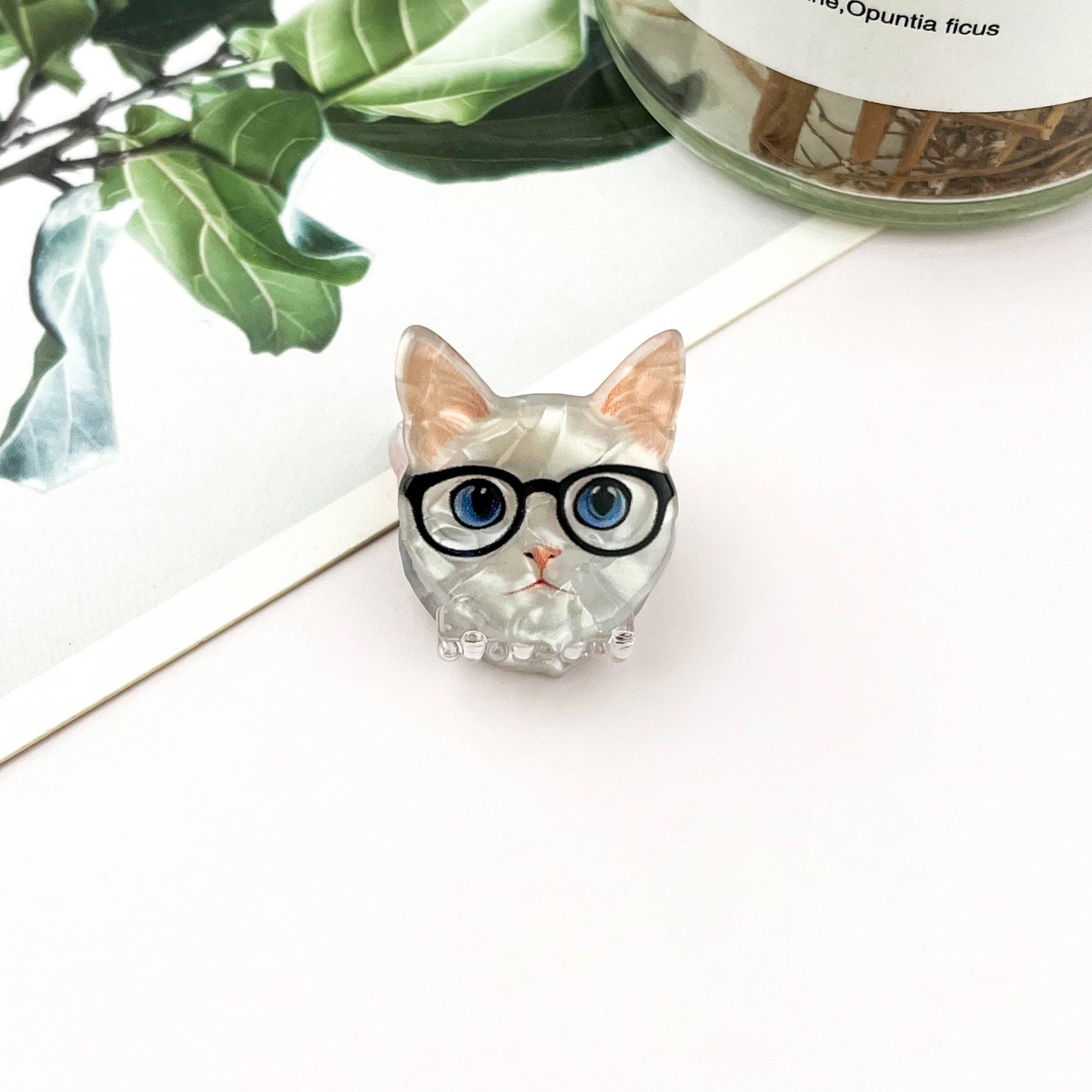 Mini Cat Print Claw Clip