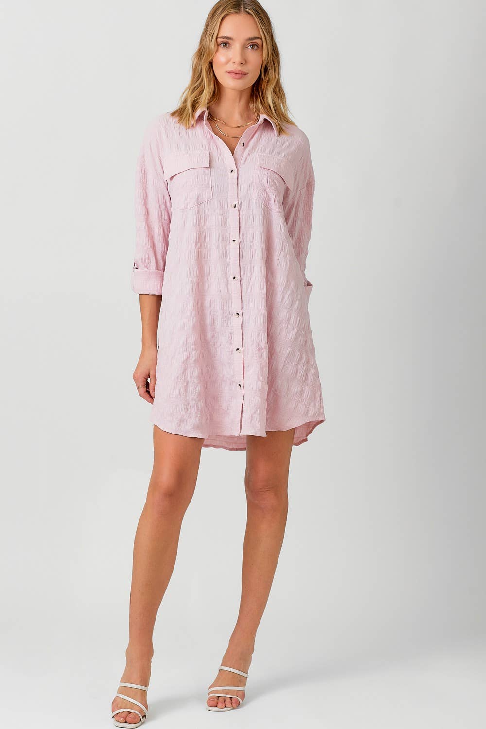 Textured Shirt Dress