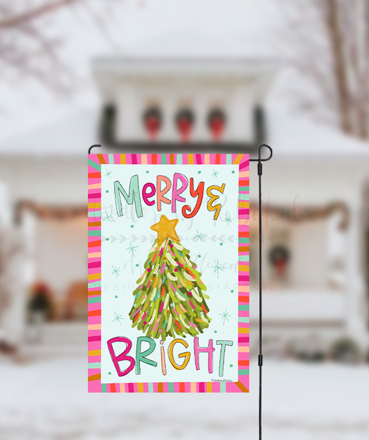 Merry & Bright Melissa's Tree Garden Flag