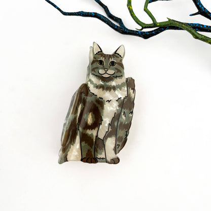 Black Cat Acetate Claw Clip