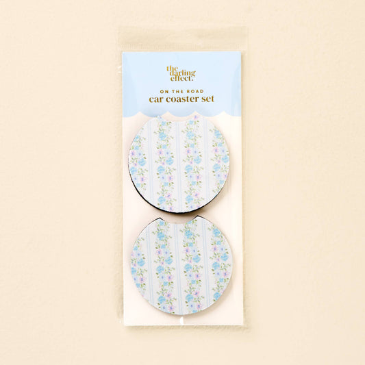 On the Road Car Coaster Set-Petal Parade Blue