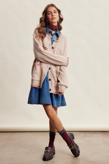 Whimsical Cat Knit Cardigan