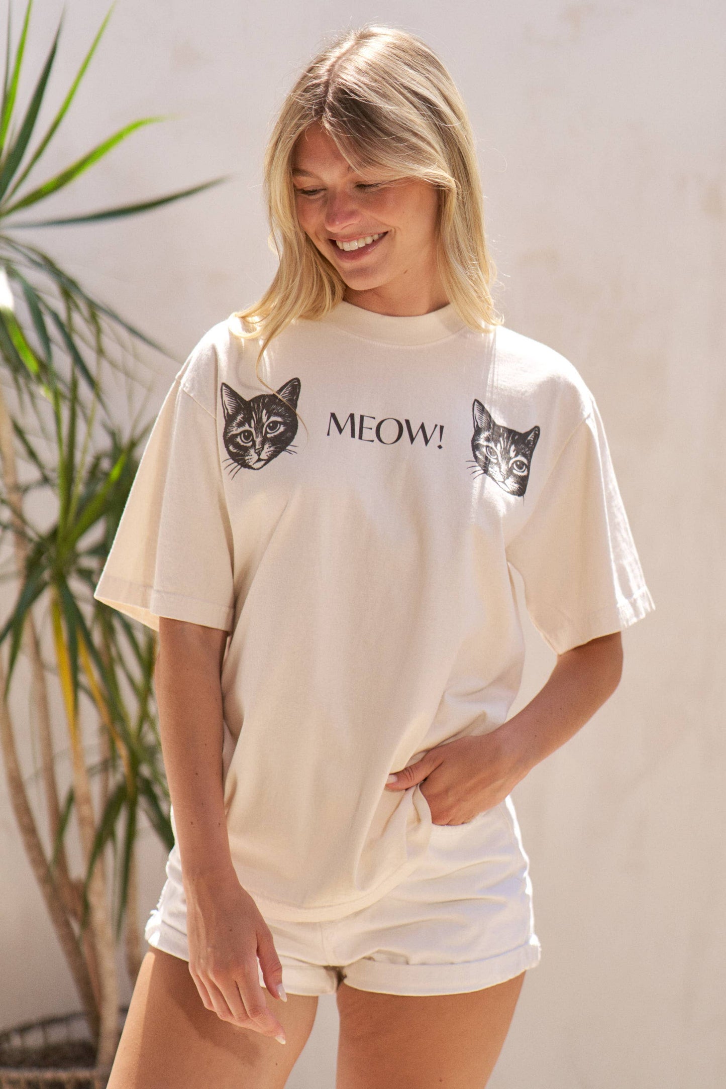 Two Cat Meow Graphic Tee