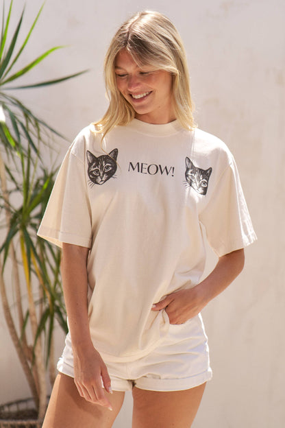 Two Cat Meow Graphic Tee