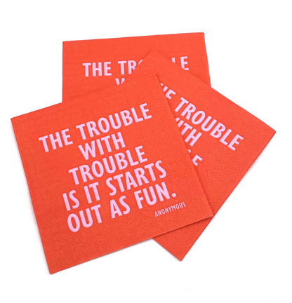 Festive Cocktail Funny Napkins | The Trouble With Trouble