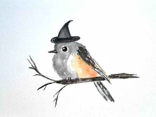 Matted Art Print - Witch Bird