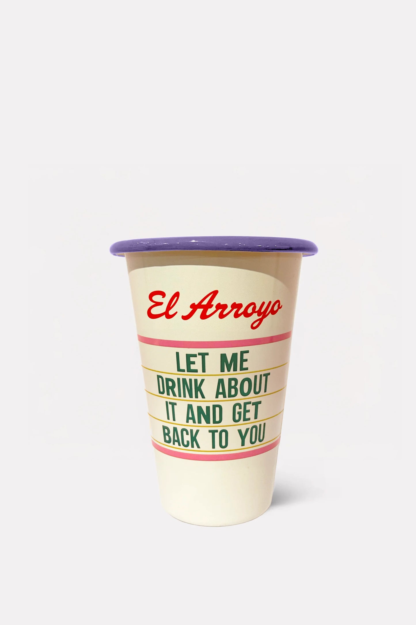 Drink About It Enamel Marquee Cup