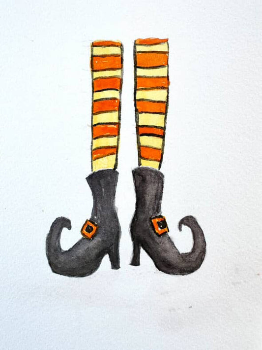 Matted Art Print - Witch Boots