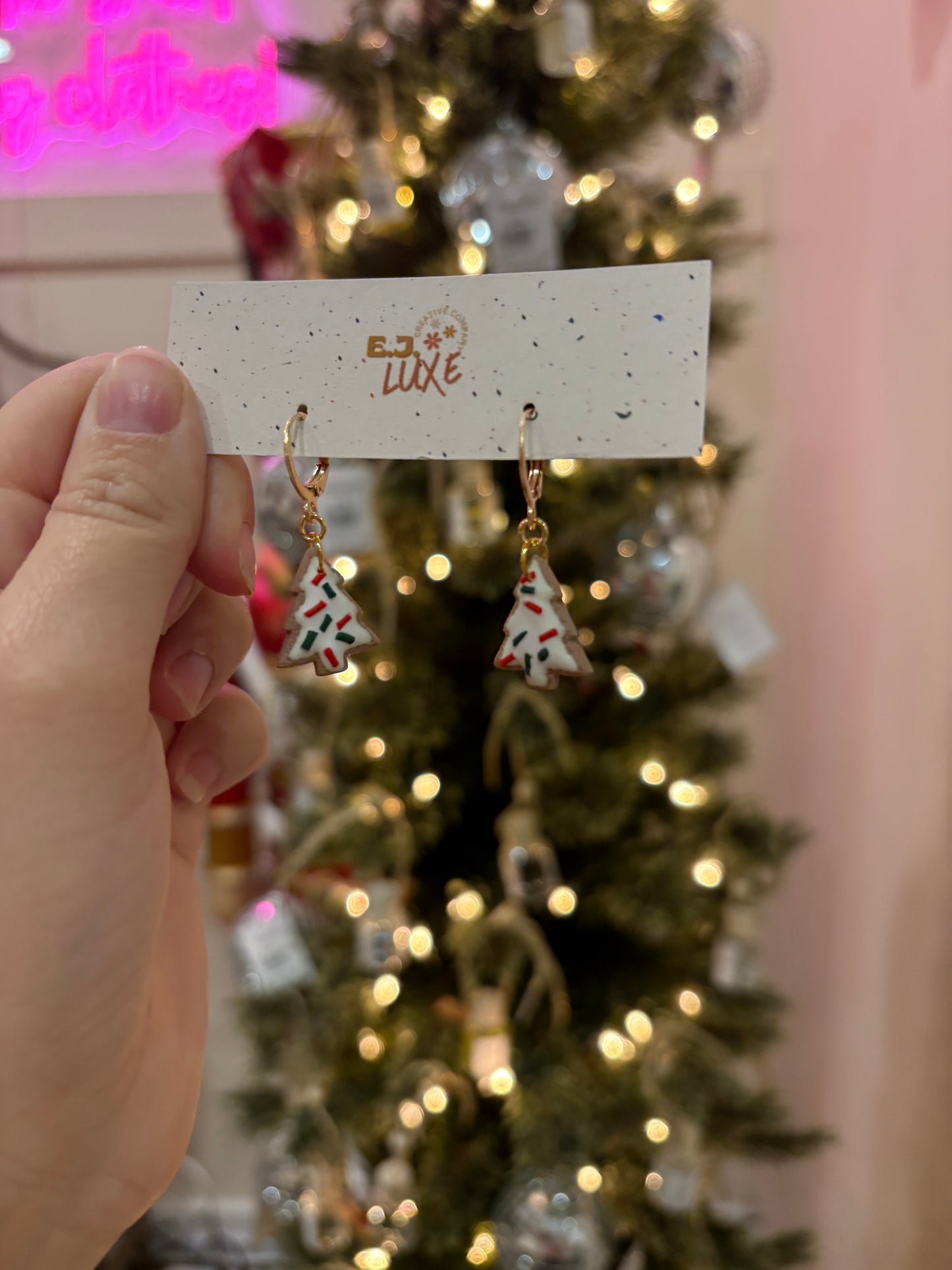 Christmas Tree Cake Earrings