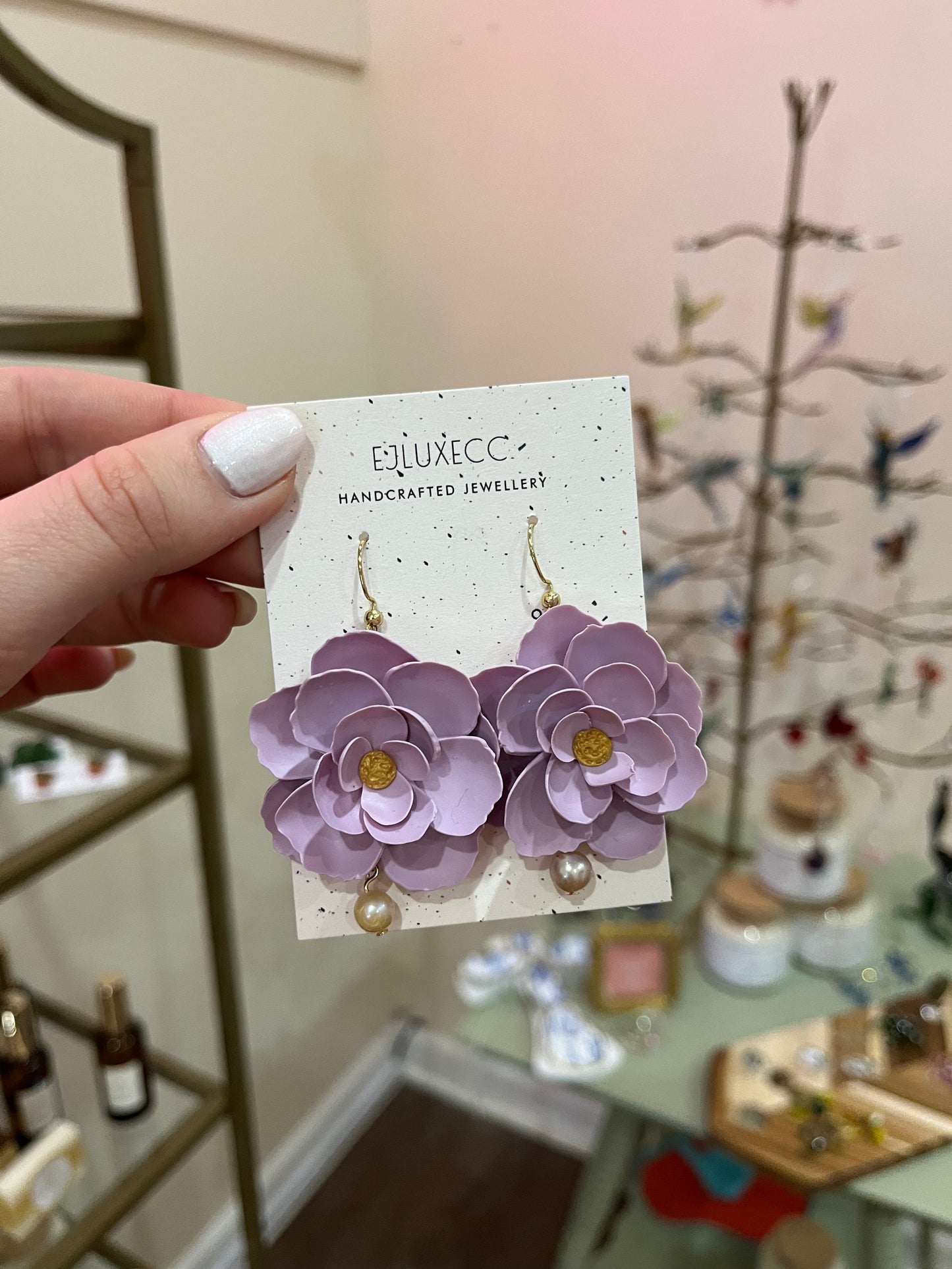 Purple Flower Earrings