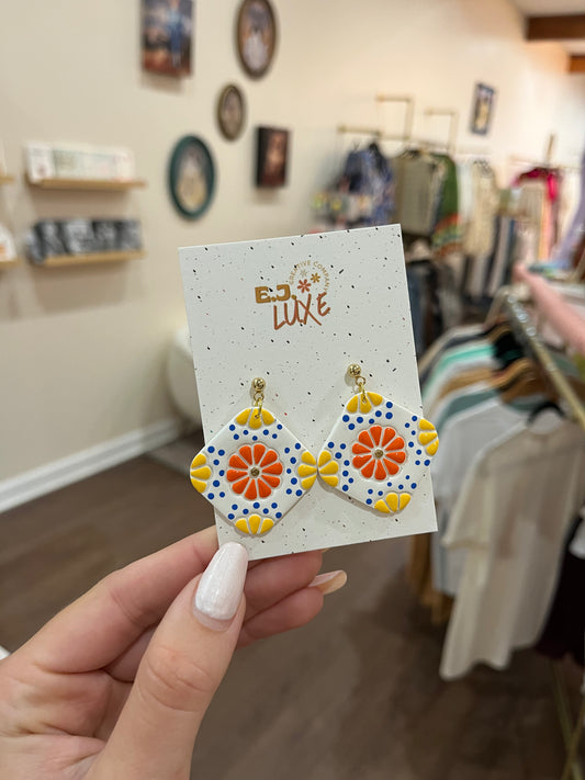 Summer Tile Dangly Earrings