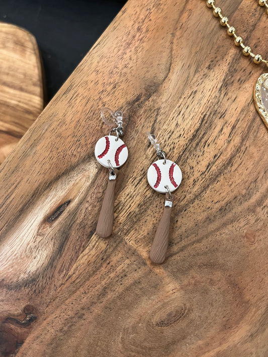 Baseball Clip-On Earrings