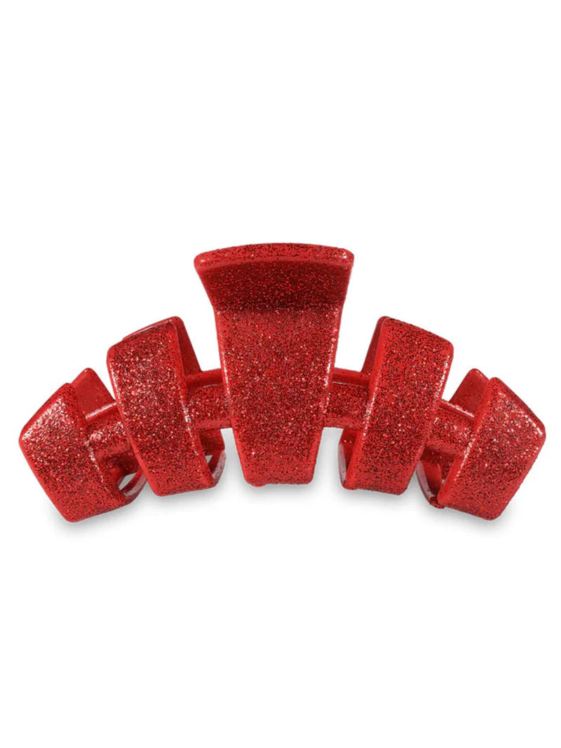 Classic Hair Clip | Large | Red Glitter