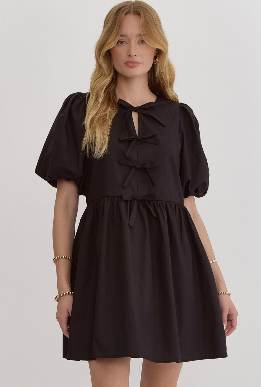 Bubble Sleeve Mini Dress