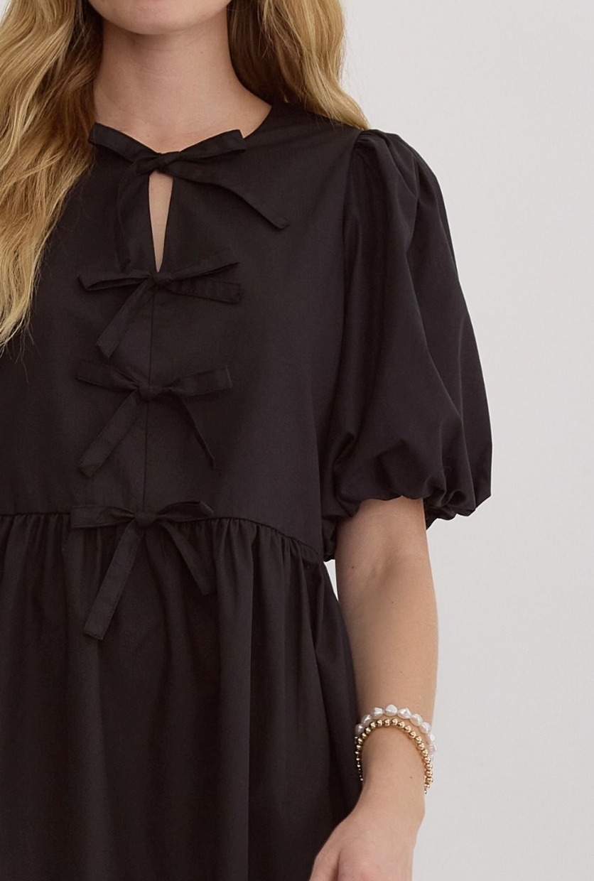 Bubble Sleeve Mini Dress