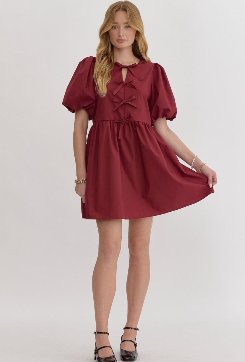 Bubble Sleeve Mini Dress