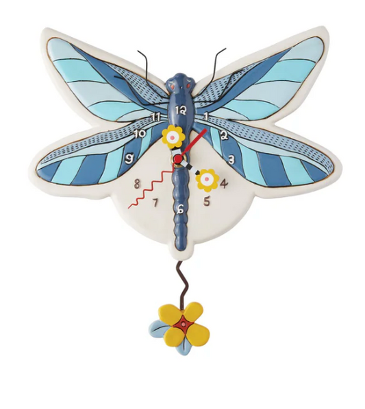 Blue Dragonfly Wall Clock