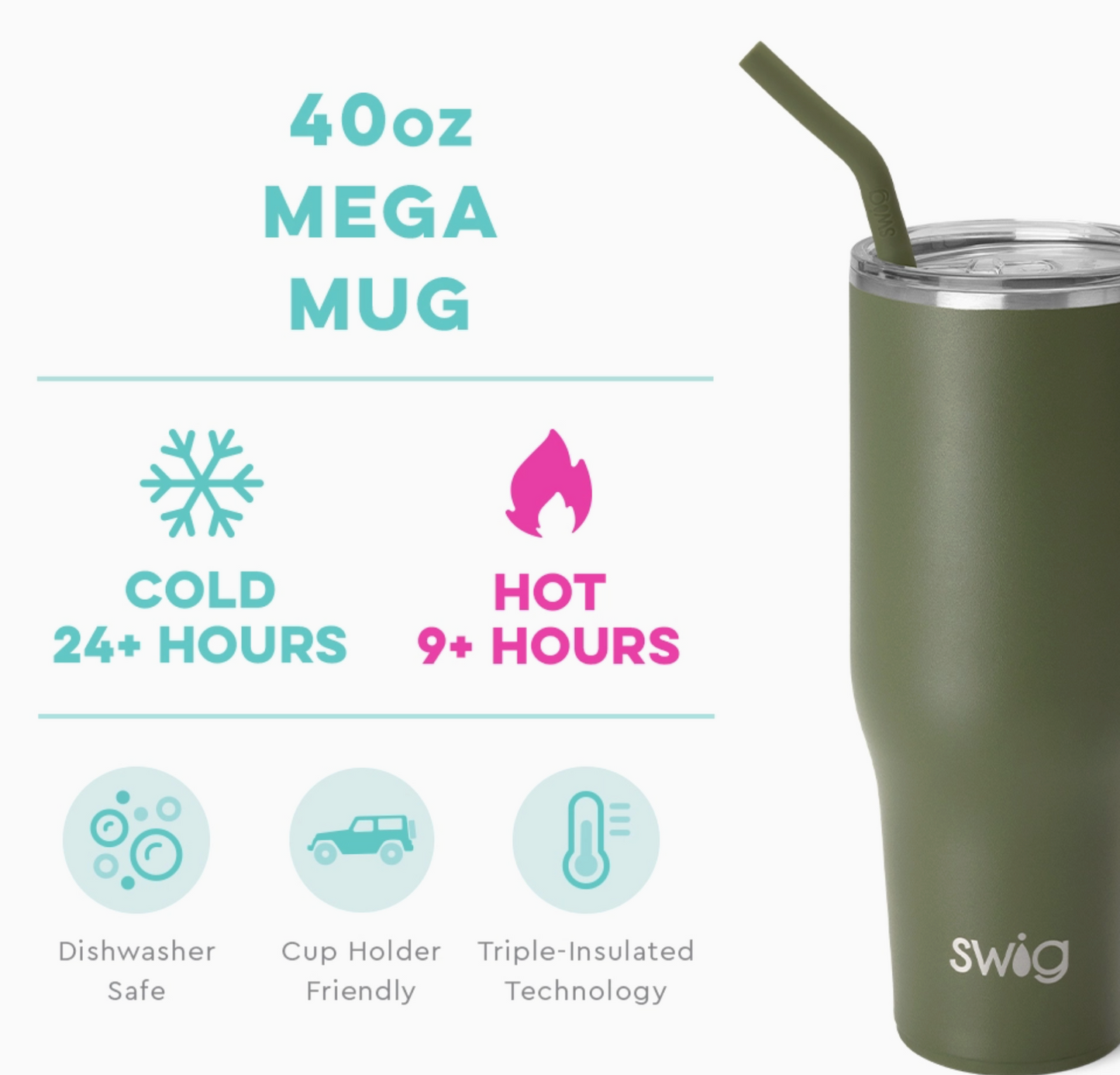 Swig Olive Mega Mug (40 oz)