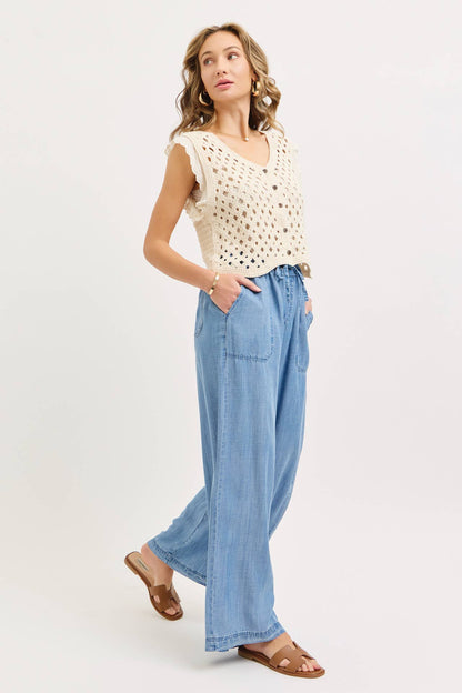 Elastic Waist Palazzo Pants