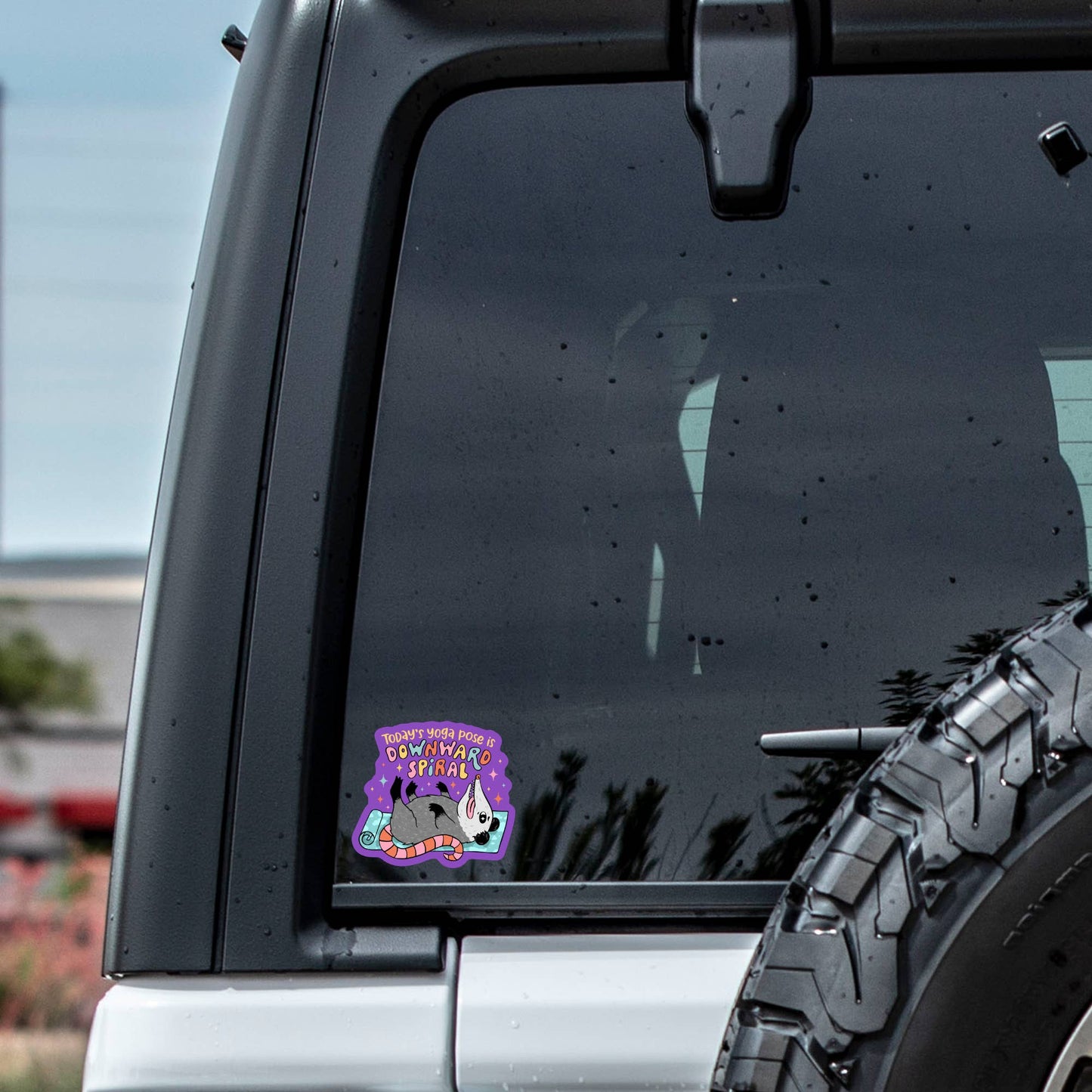 Yoga Opossum Sticker