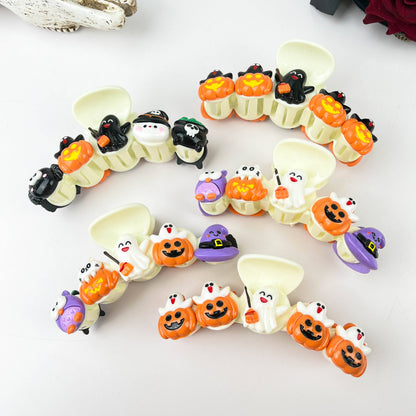 Halloween Pumpkin Party Ghost Skull Hair Claw Clip
