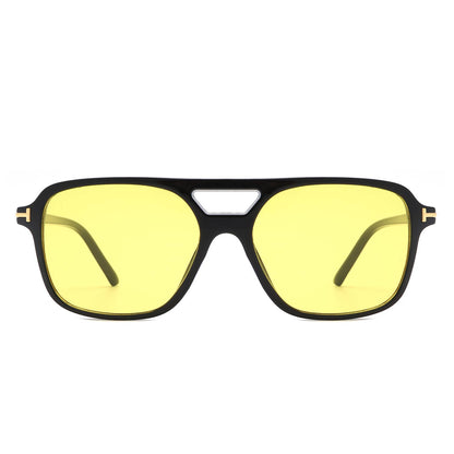 Retro Square Brow-Bar Fashion Vintage Aviator Sunglasses