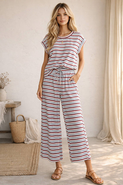 Americana Ribbed Striped Lounge Set