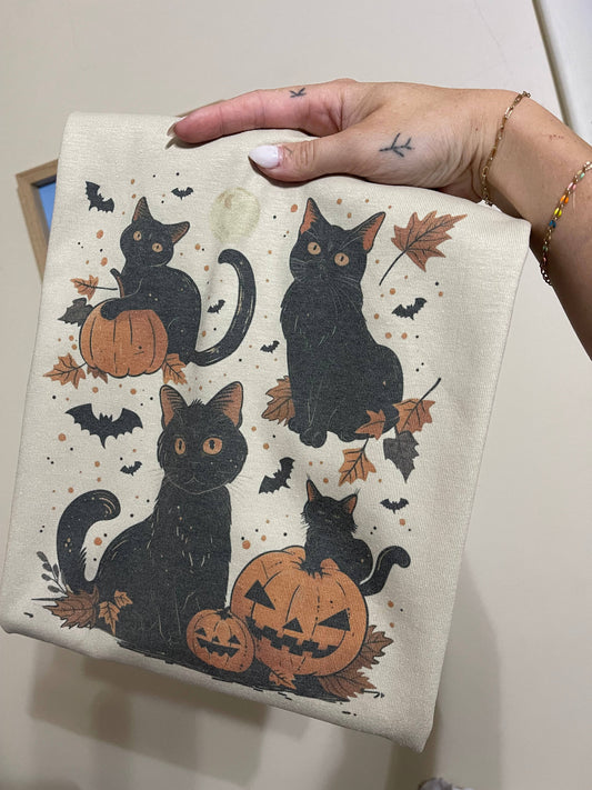 Black Cats Halloween Graphic T-Shirt