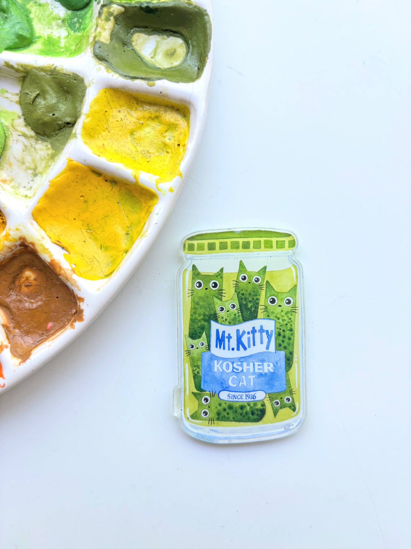 Pickle Cat Funny Food Vegetable Acrylic Fridge Magnet