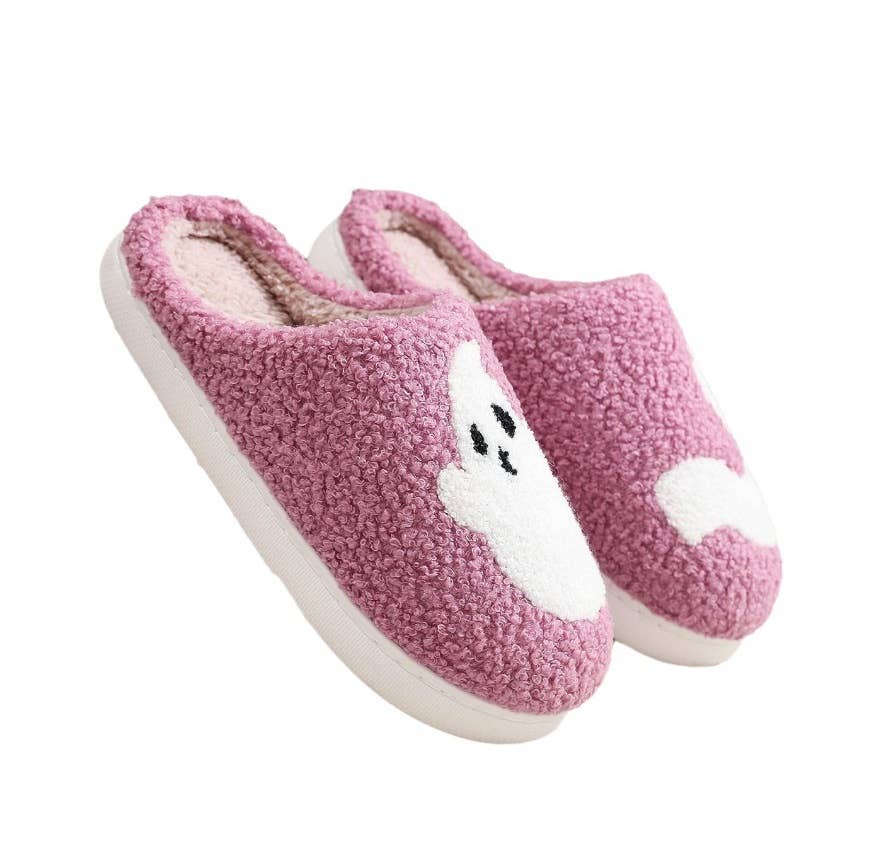 Halloween Themed Pink Ghost Tail Slippers