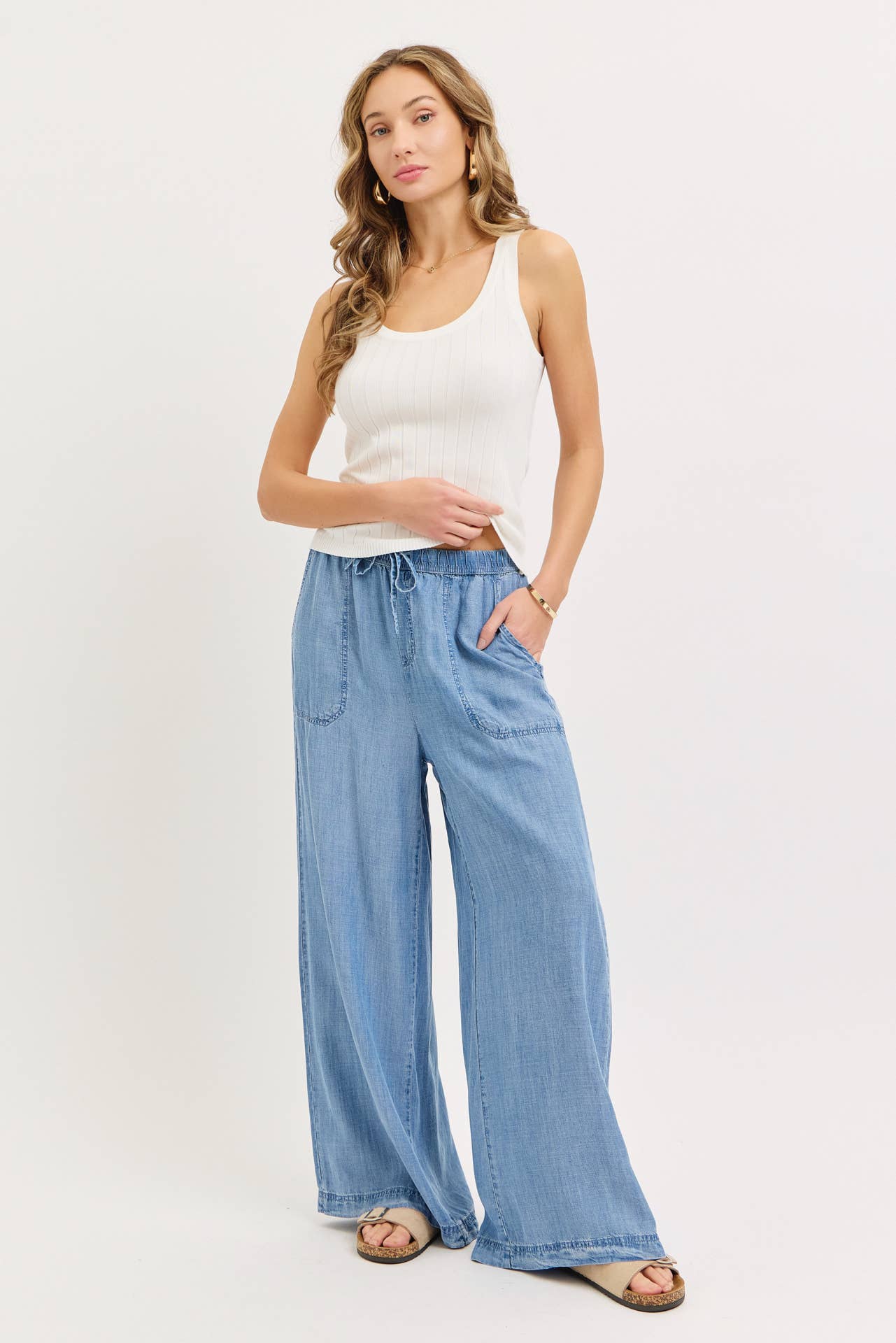 Elastic Waist Palazzo Pants