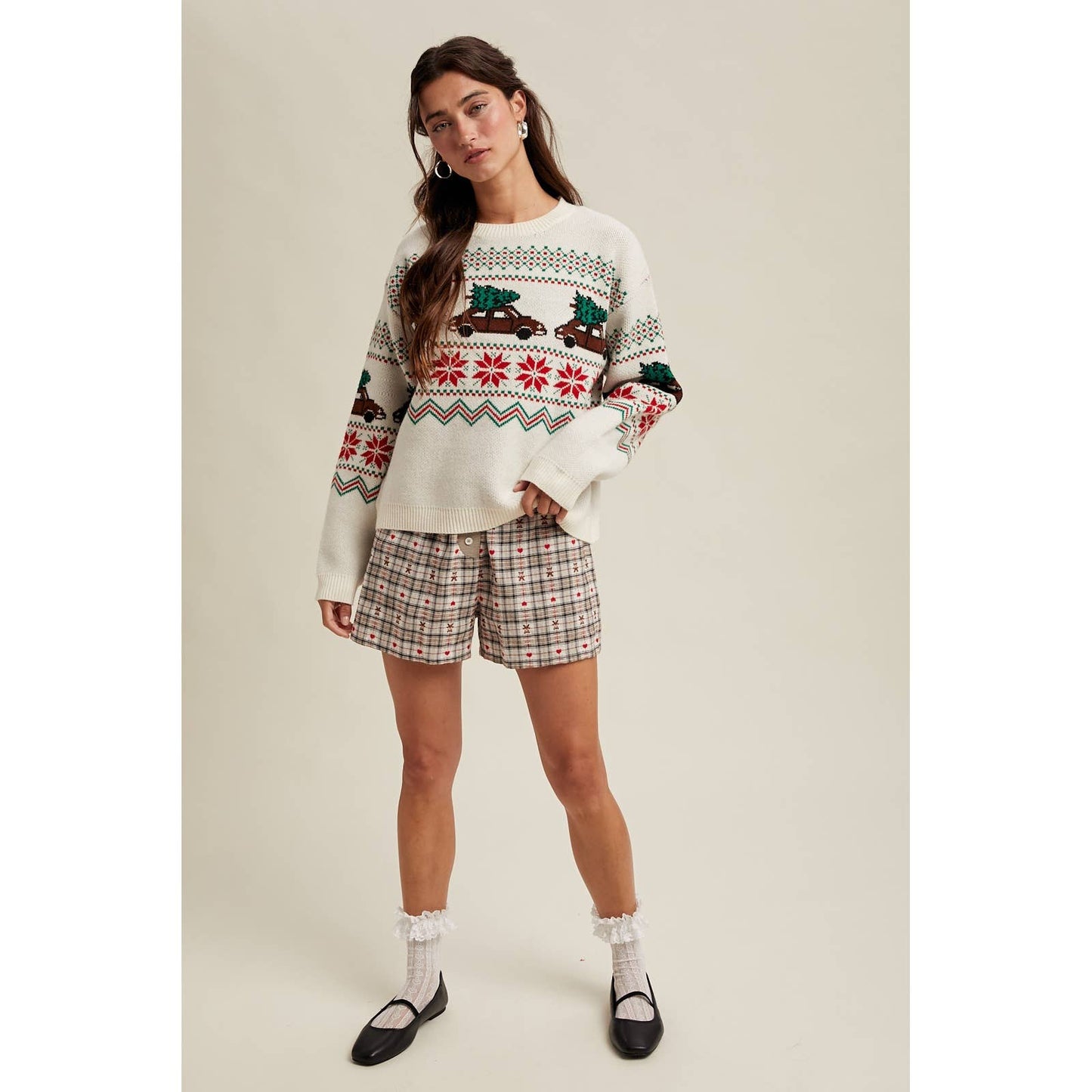 Christmas Tree Car Fair Isle Sweater