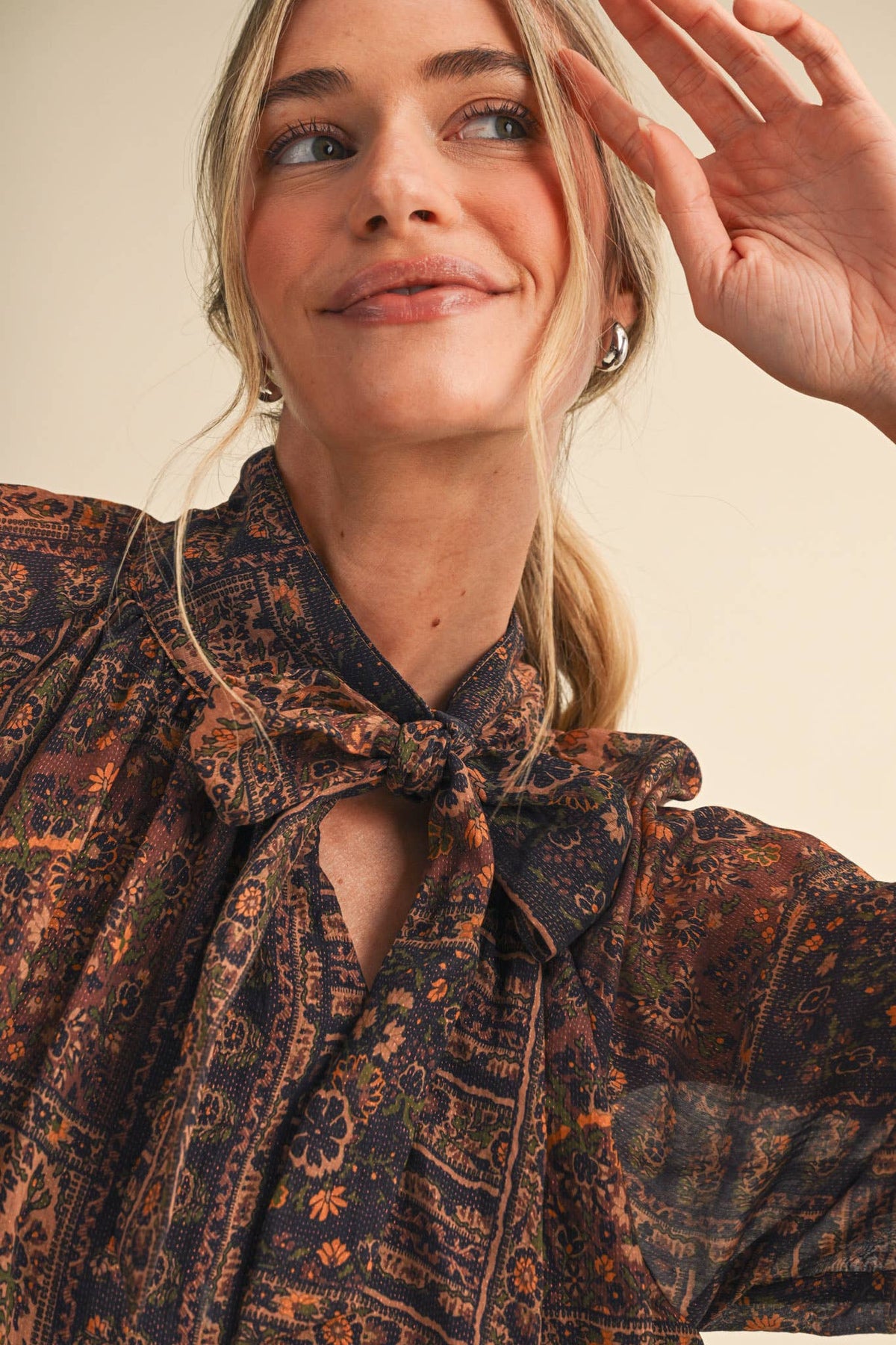 Vintage Lurex Print Mini Dress