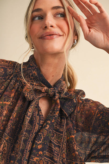 Vintage Lurex Print Mini Dress