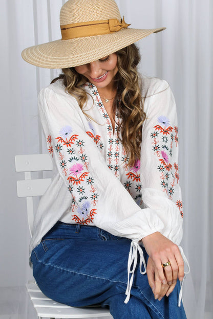 Vintage Embroidered Bohemian Blouse