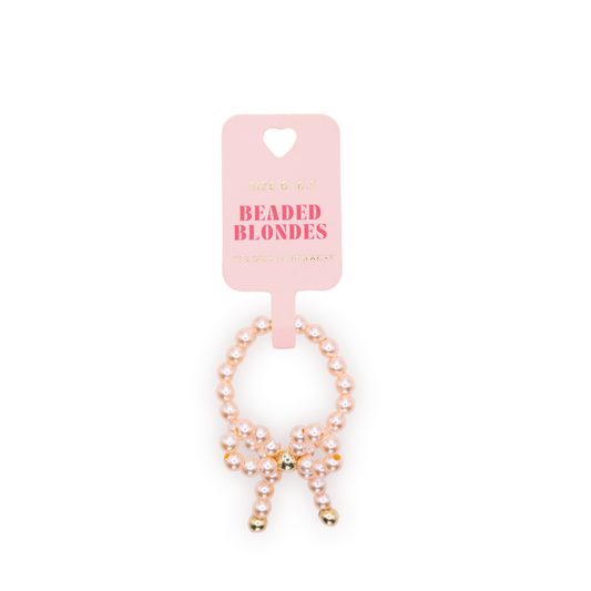 Champagne Pearl Bow Ring