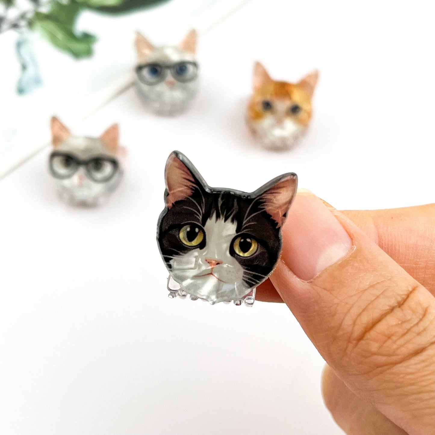 Mini Cat Print Claw Clip