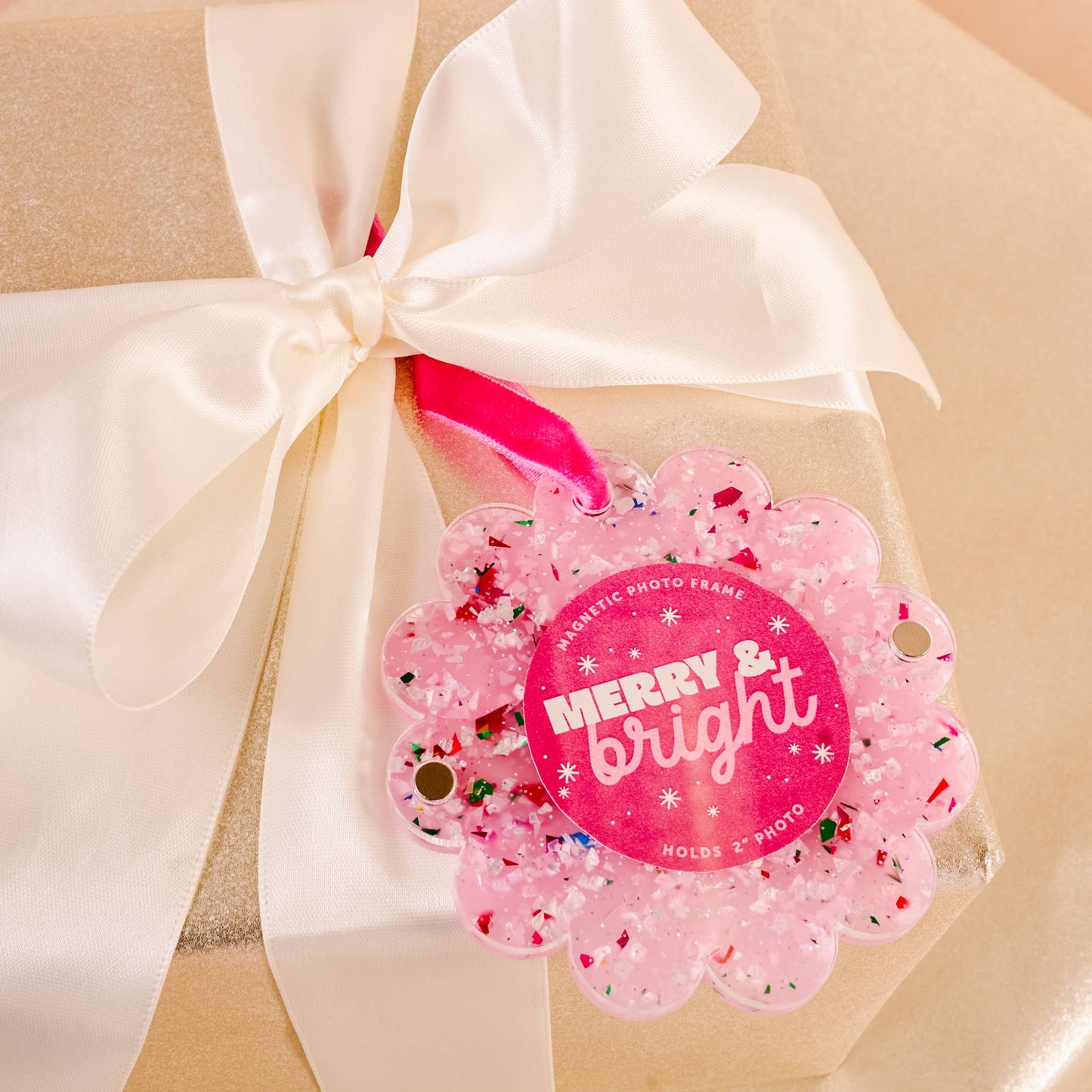 Confetti Pink Picture Frame Ornament