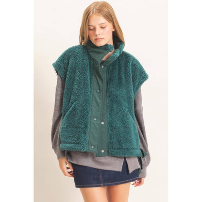 Sherpa Vest With Snap Closure
