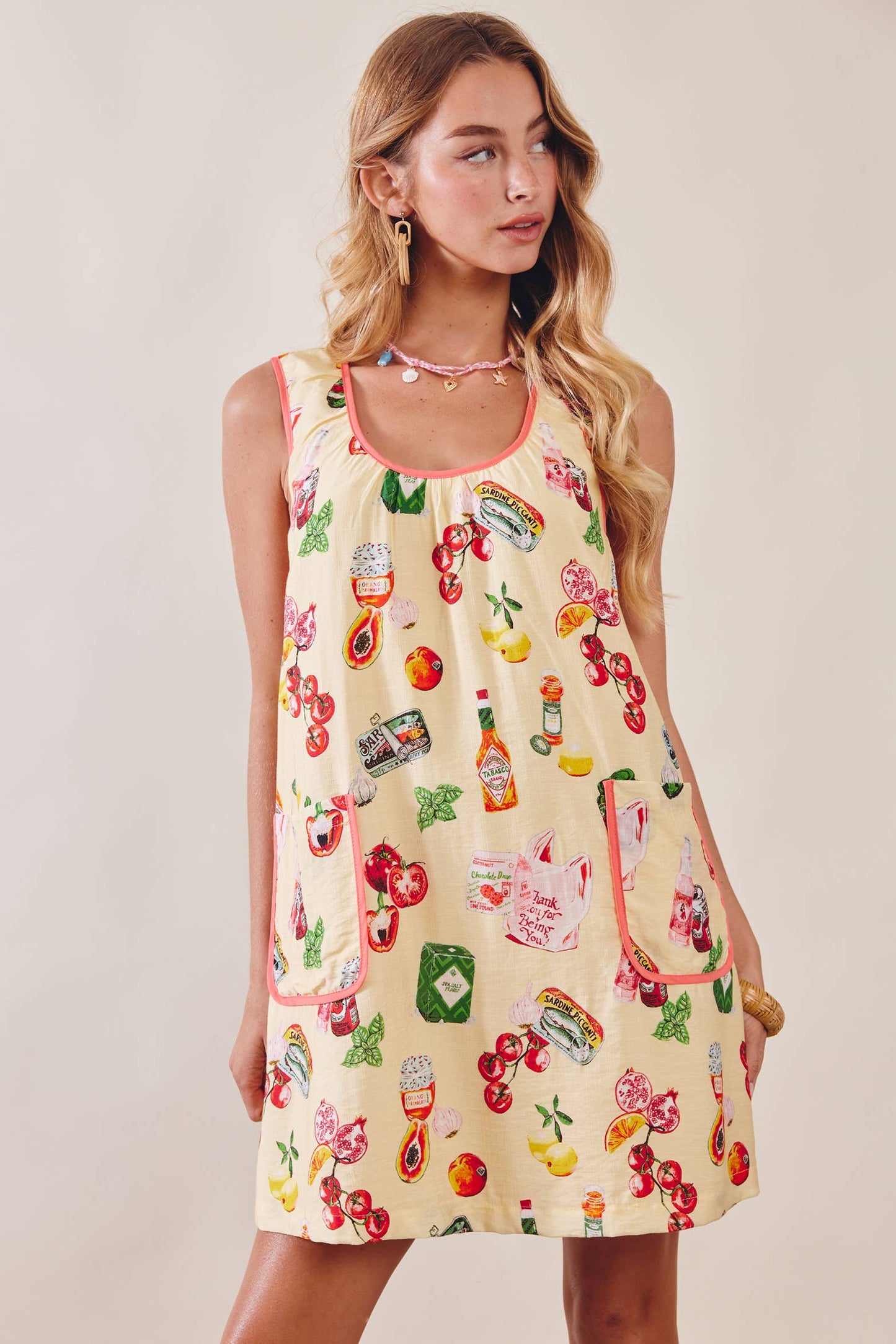 Printed Pocket Shift Dress